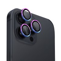 Uniq iPhone 16 Pro Optix Alüminyum Kamera Lens Koruyucu - Gökkuşağı