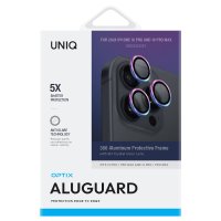 Uniq iPhone 16 Pro Optix Alüminyum Kamera Lens Koruyucu - Gökkuşağı