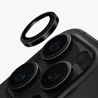 Uniq iPhone 16 Pro Optix Çelik Çerçeveli Sapphire Kamera Lens Koruyucu - Siyah