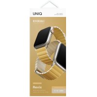 Uniq Watch 42mm Revix Premium Reversible Manyetik Kordon - Sarı-Bej