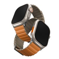 Uniq Watch 42mm Revix Premium Reversible Manyetik Kordon - Turuncu-Koyu Yeşil