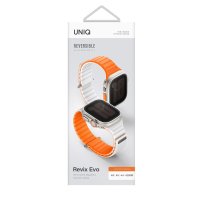 Uniq Watch 44mm Revix Evo Reversible Manyetik Kordon - Turuncu-Beyaz