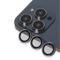URR iPhone 14 Pro Max Rhomb Snakeskin AR Kamera Lens Koruyucu - Derin Mor