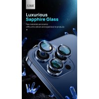 URR iPhone 15 Pro Max Sapphire PVDSS Kamera Lens Koruyucu - Siyah