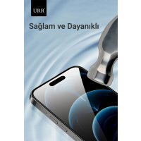 URR iPhone 15 Pro 3D Curved Edge HD Cam Ekran Koruyucu - Siyah