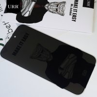 URR iPhone 15 Pro Max 3D Privacy Resin Edge Cam Ekran Koruyucu - Siyah