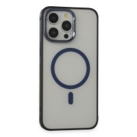 URR iPhone 15 Pro Max PVDSS Lens Titanium Edge Magsafe Kapak - Lacivert
