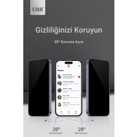 URR iPhone 16 Pro 3D Privacy Resin Edge Cam Ekran Koruyucu - Siyah