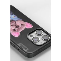 Venco iPhone 15 Pro Cute Desenli Kapak - Kahverengi