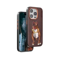 Venco iPhone 15 Pro Perma Desenli Kapak - Kahverengi