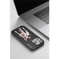 Venco iPhone 15 Pro Perma Desenli Kapak - Kahverengi