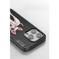 Venco iPhone 15 Pro Perma Desenli Kapak - Koyu Kahve