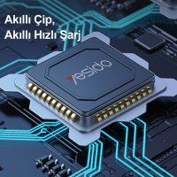 Yesido CA158 1.2M 100W Dijital Göstergeli Hasırlı Type-C to Type-C PD Hızlı Şarj Kablosu - Siyah