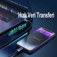 Yesido CA158 1.2M 100W Dijital Göstergeli Hasırlı Type-C to Type-C PD Hızlı Şarj Kablosu - Siyah