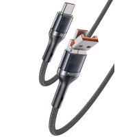 Yesido CA165C 1.2M 2in1 Bir Ucu USB ve Type-C to Type-C PD Hızlı Şarj Kablosu - Siyah