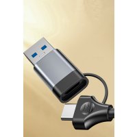 Yesido HB20 5in2 1 Adet USB 3.0 / 2 Adet Usb 2.0 / 1 Adet RJ45 100 Mbps / 1 Adet 100W Type-C Çıkışlı Usb ve Type-C Girişli Hub Dönüştürücü - Siyah