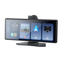 Yesido KM19 10.26inç BT 5.2 Wifi FM Aux AirPlay ve Android Auto Destekli Ekstra Ön ve Arka Kameralı CarPlay - Siyah