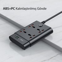 Yesido MC08 10in1 6 Adet Usb ve 4 Adet Priz Dönüştürücü 1.8M - Siyah