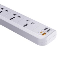 Yesido MC18 8in1 3 Adet Usb 1 Adet Type-C ve 4 Adet Priz Dönüştürücü 2M - Beyaz