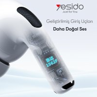 Yesido TWS16 Aktif Gürültü Engelleyici Özellikli Kablosuz Airpods Kulaklık - Beyaz