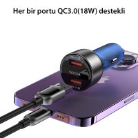 Yesido Y51 2 Adet 18W Usb Araç Şarj - Siyah