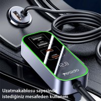 Yesido Y53 2 Adet 30W PD Type-C ve 3 Adet 17W Usb Araç Şarj - Siyah