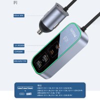 Yesido Y53 2 Adet 30W PD Type-C ve 3 Adet 17W Usb Araç Şarj - Siyah