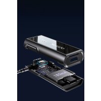Yesido YAU41 3.5mm Aux Çıkışlı Mikrofonlu Bluetooth Araç Kiti - Siyah