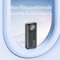 Yesido YP40 10.000 mAh Dijital Göstergeli USB3.0 PD Hızlı Şarj Powerbank - Siyah