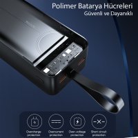 Yesido YP44 50.000 mAh Dijital Göstergeli USB3.0 PD Hızlı Şarj Powerbank - Siyah