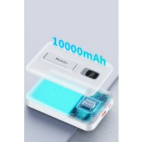 Yesido YP45 10.000 mAh 20W Dijital Göstergeli 15W Kablosuz Şarjlı Standlı Magsafe PD Hızlı Şarj Powerbank - Beyaz