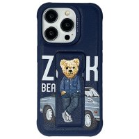 ZuckBear iPhone 15 Pro Claude Standlı Kapak - Lacivert