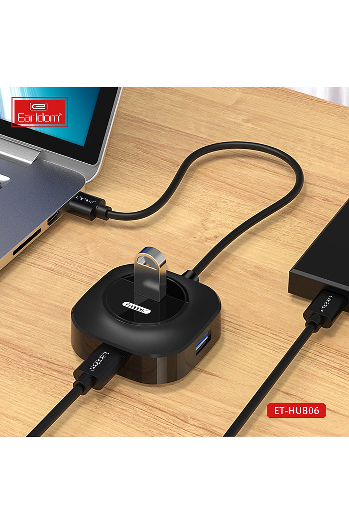 Earldom WC39 1.2M 15W Usb to Type-C ve 2.5W Kablosuz Saat Şarj Çıkışlı 2in1 Hızlı Şarj Kablosu - Beyaz