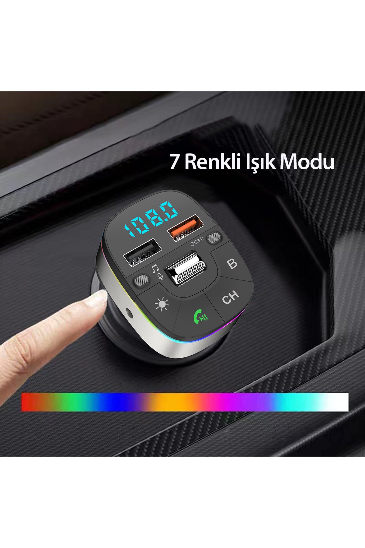 Earldom BR17 BT 5.3 SD Kart ve Aux Çıkışlı Arama Destekli Dijital Ekranlı 2in1 USB FM Transmitter - Siyah