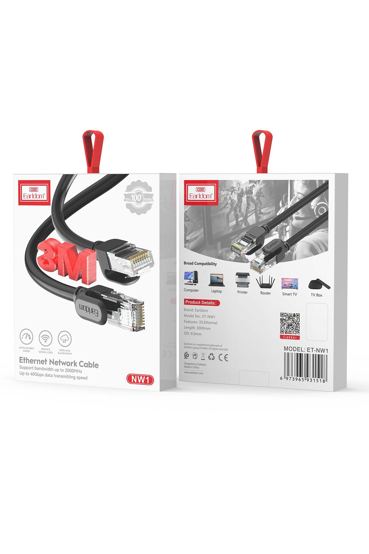 Earldom EC-200L 2M 3A USB to Lightning Hızlı Şarj Kablosu - Siyah