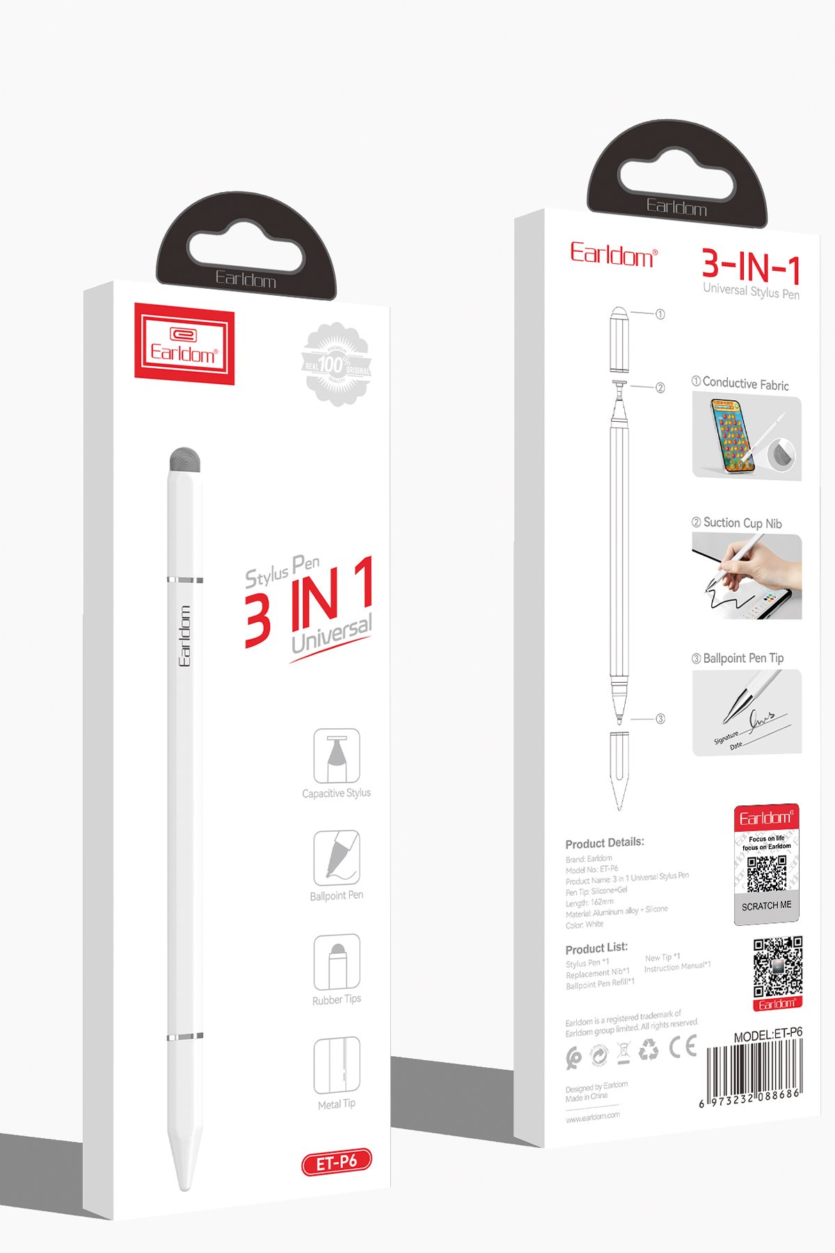 Earldom EC-IMC015 1.2M 3in1 USB to Type-C / Lightning / Micro Hızlı Şarj Kablosu - Siyah