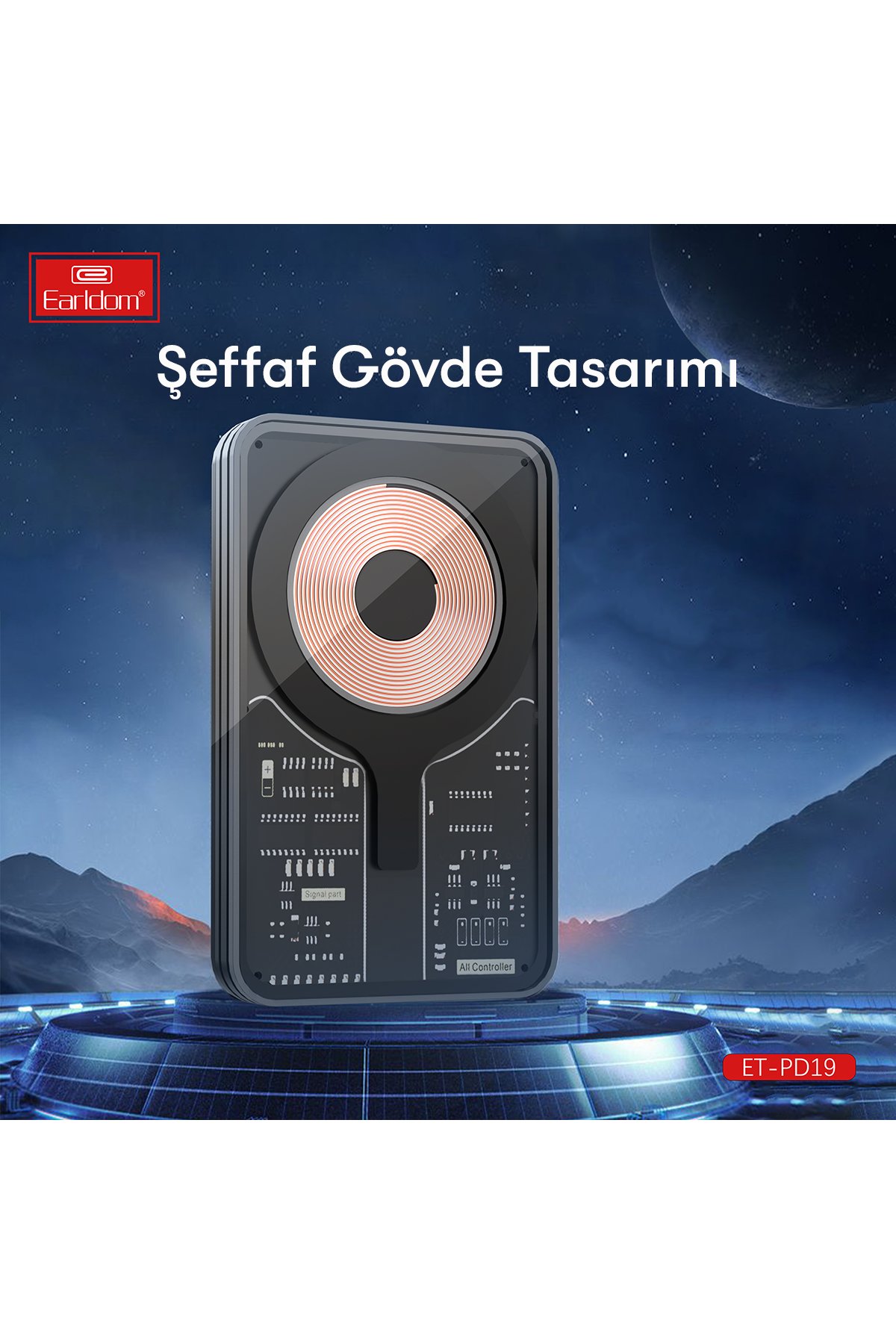 Earldom KM16 1600 DPI Sessiz Transparan Yapılı RGB Kablosuz Ofis Mouse - Beyaz