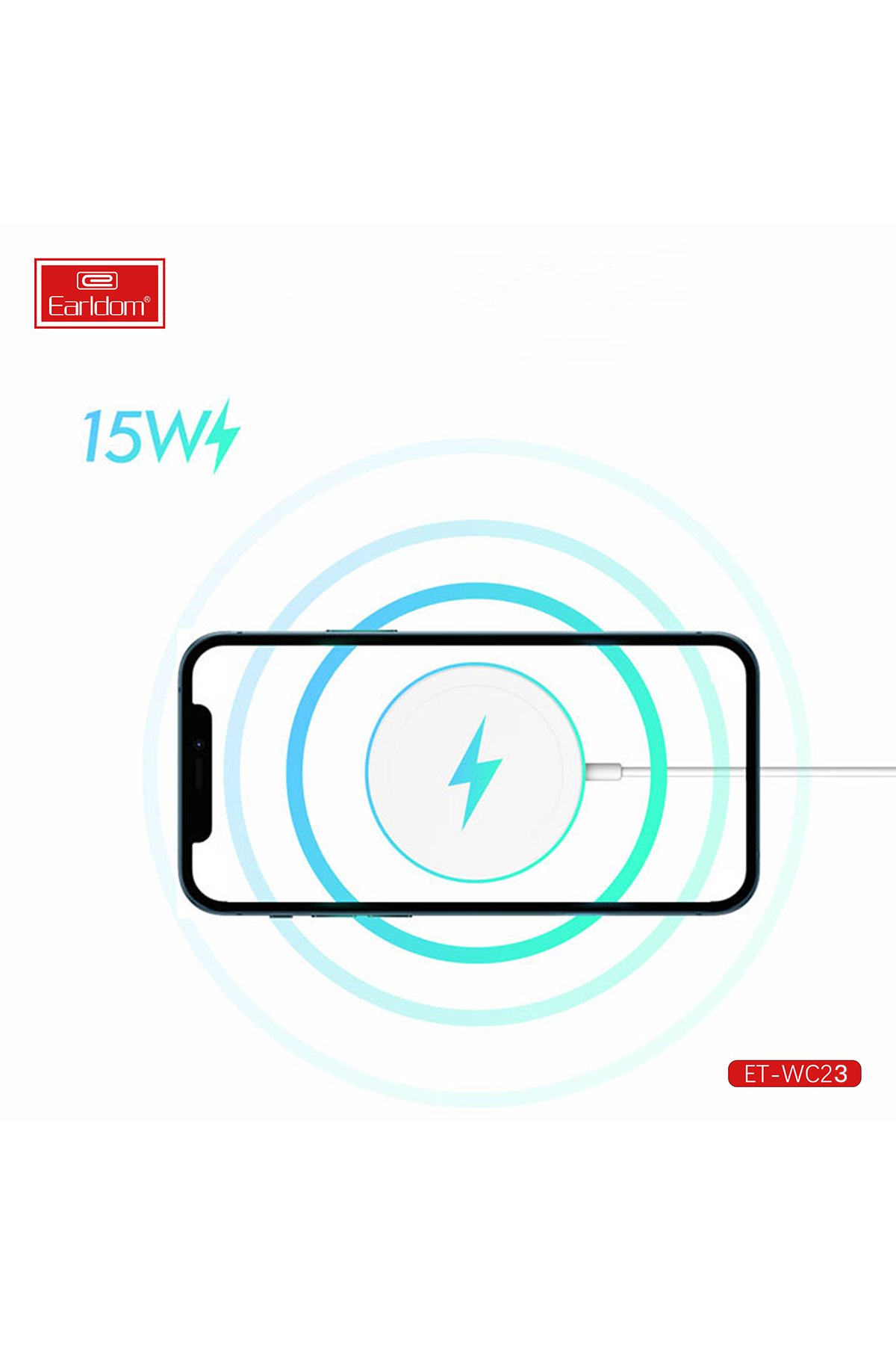 Earldom WC35 3in1 15W Magsafe Katlanabilir Masaüstü Kablosuz Şarj Standı - Siyah