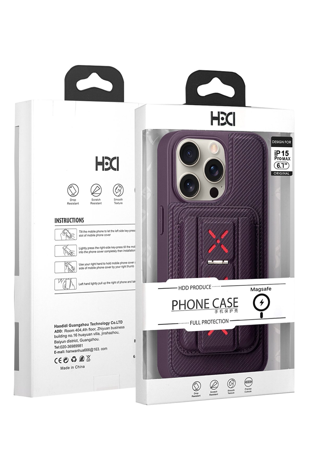 HDD iPhone 14 Pro Max HBC-258 Hamburg Magnet Kartvizitli Standlı Kapak - Titan Gri