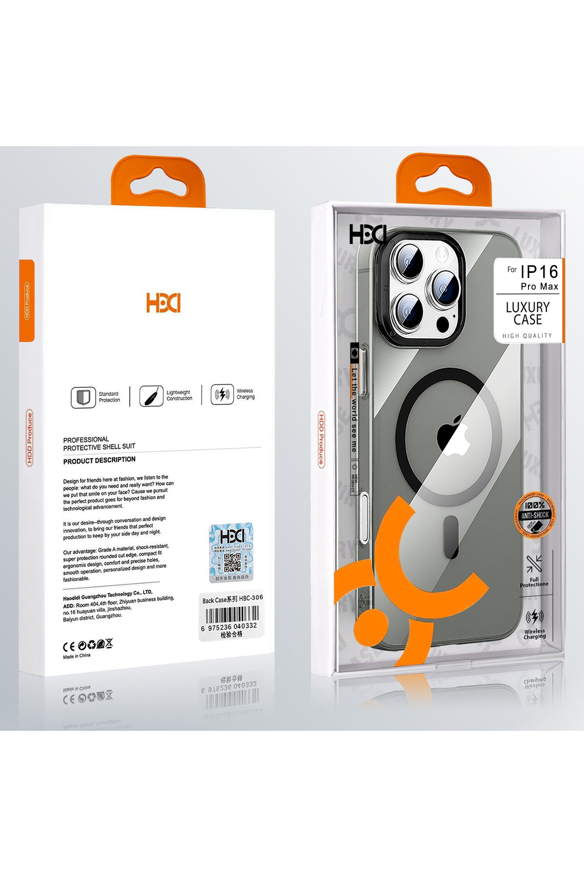 HDD iPhone 16 HBC-264 Lambor Karbon Fiber Sport Kapak - Siyah