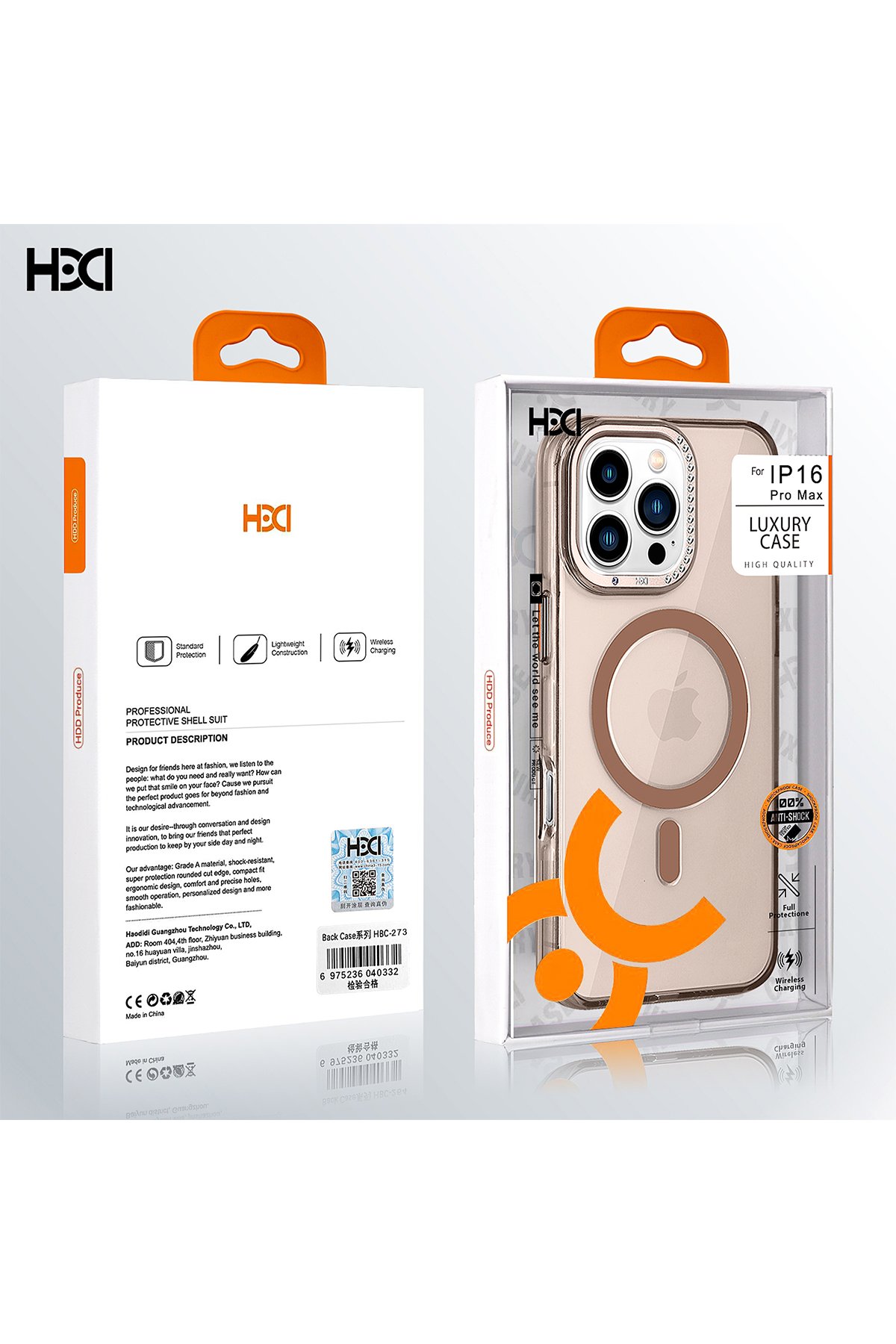 HDD iPhone 16 Pro HBC-263 Monaco Kapak - Siyah