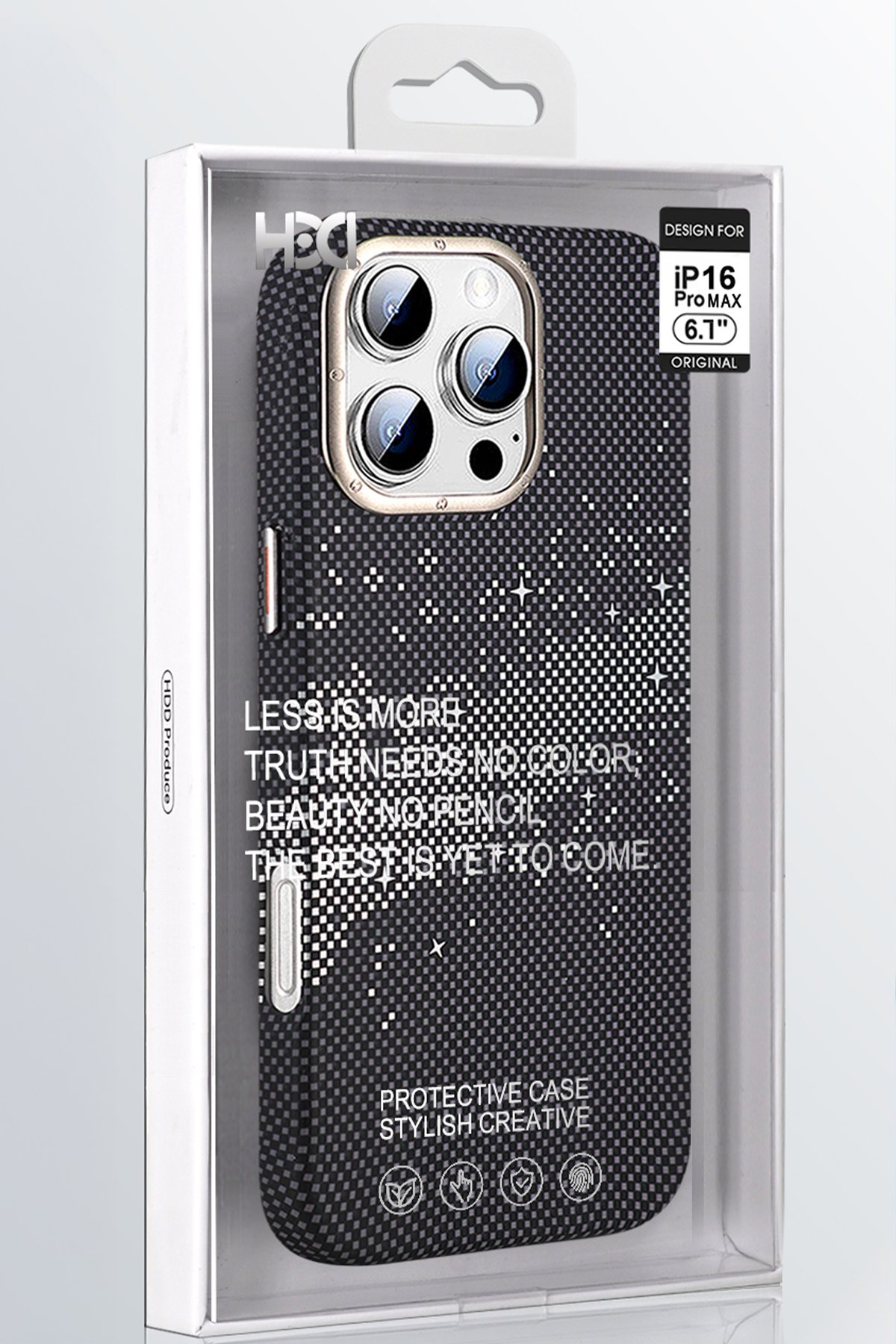 HDD iPhone 16 Pro Max HBC-264 Lambor Karbon Fiber Sport Kapak - Siyah