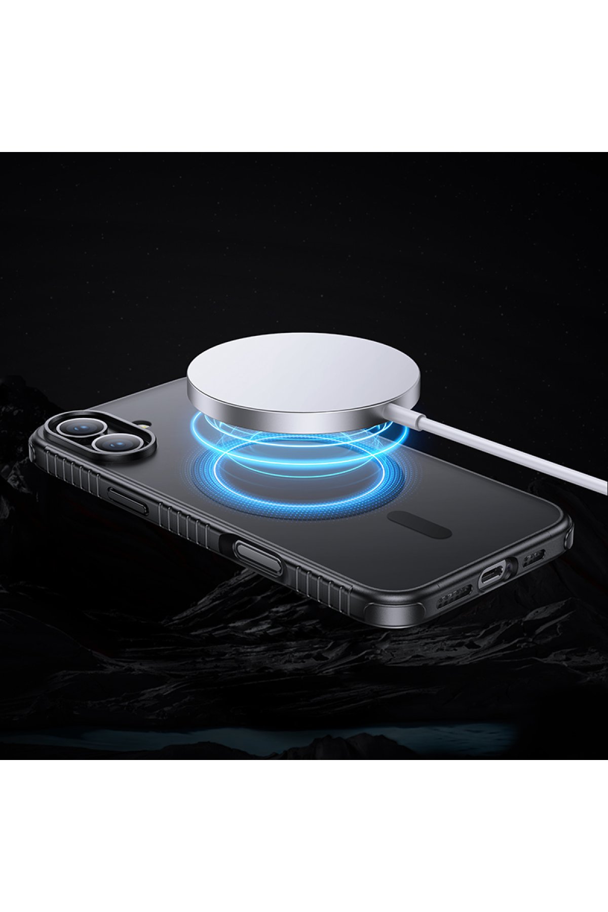 Hoco iPhone 16 Rotating Magsafe Standlı Kapak - Siyah