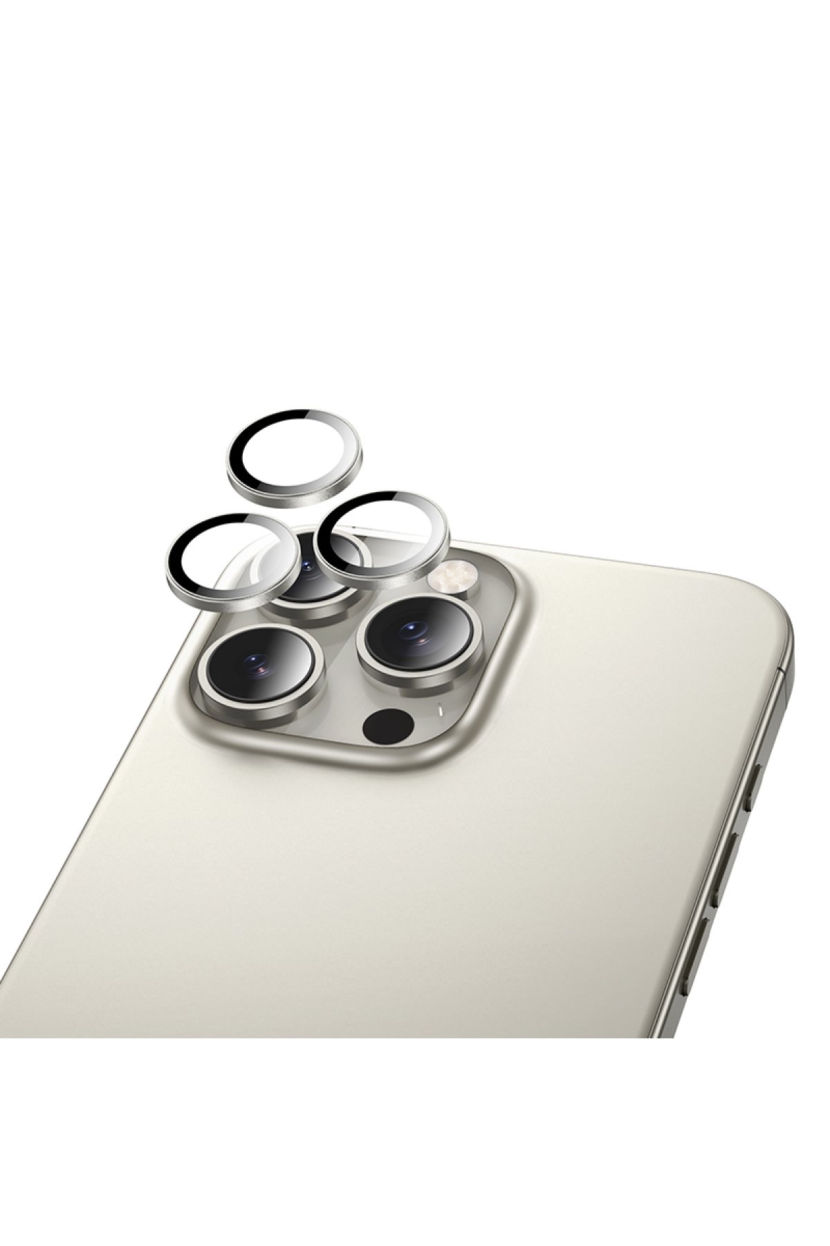 Hoco iPhone 16 Pro 3D Metal Frame Kamera Lens - Siyah