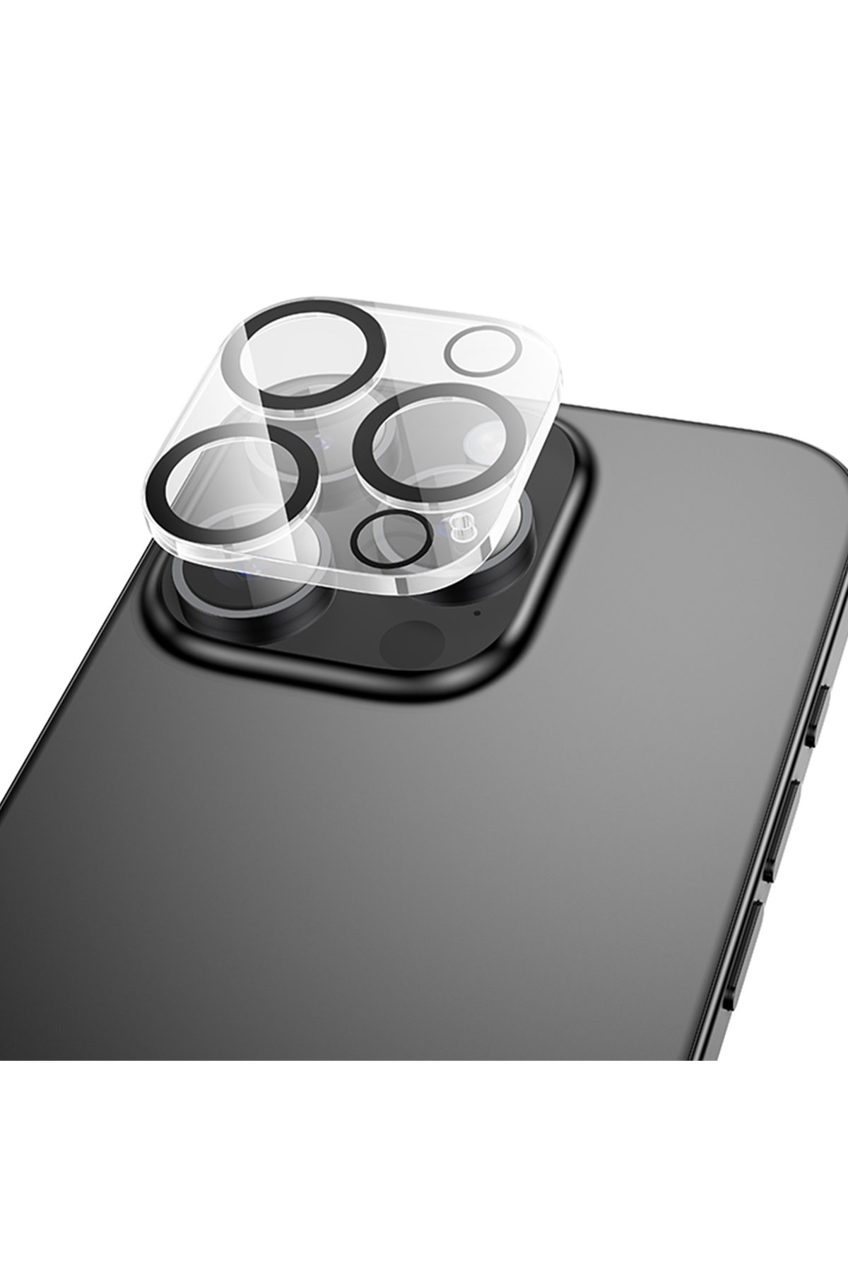 Hoco iPhone 16 Pro 3D Metal Frame Kamera Lens - Gümüş