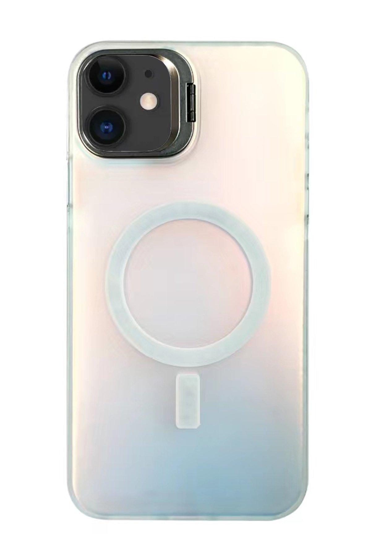 Newface iPhone 11 Renkli Kamera Lens Koruma Cam - Pembe-Mavi