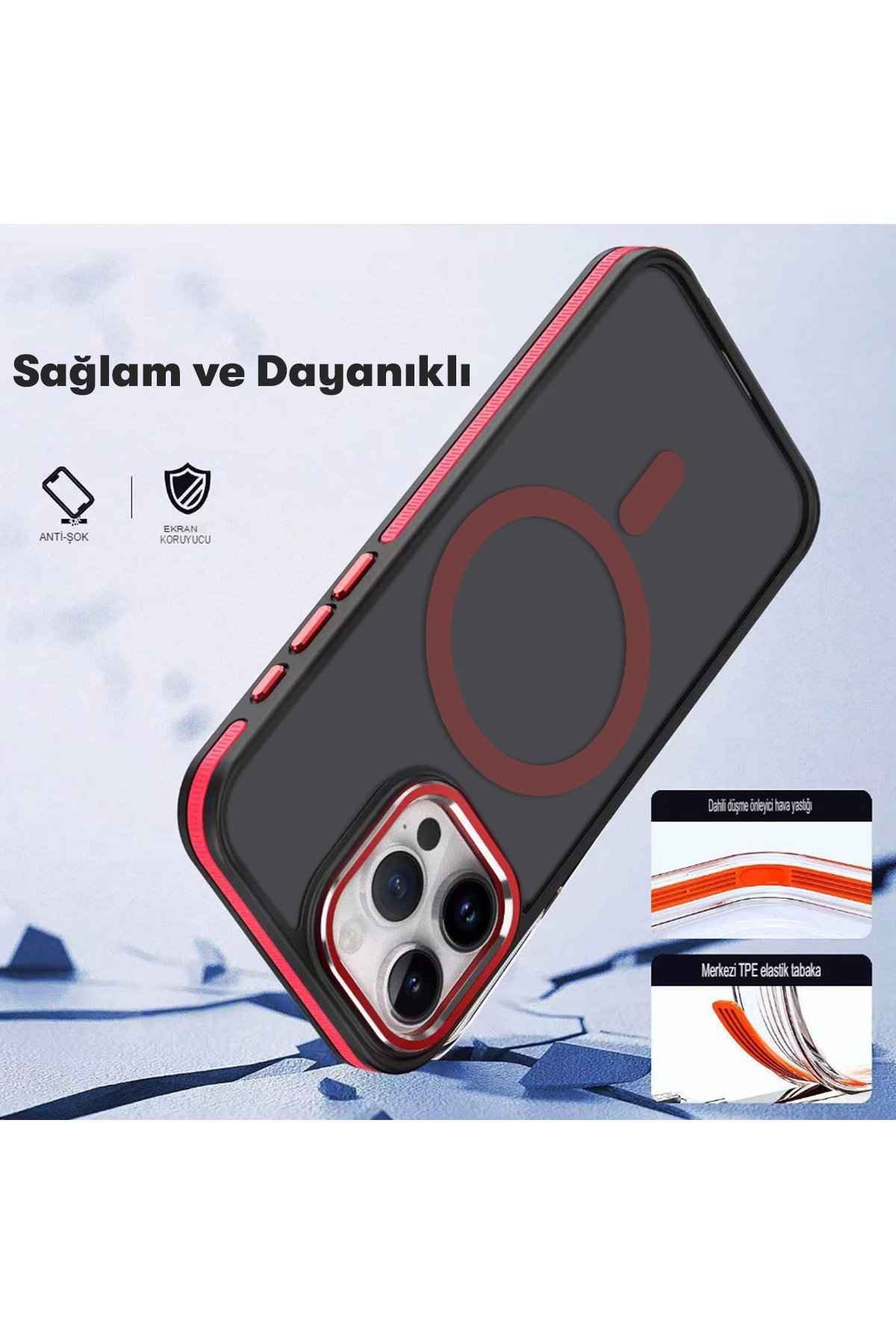 Joko iPhone 14 Pro Max Kılıf Roblox Lens Magsafe Standlı Kapak - Lila