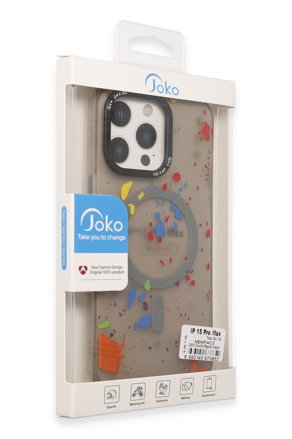 Joko iPhone 15 Pro Metal Bumper Mat Kapak - Gri