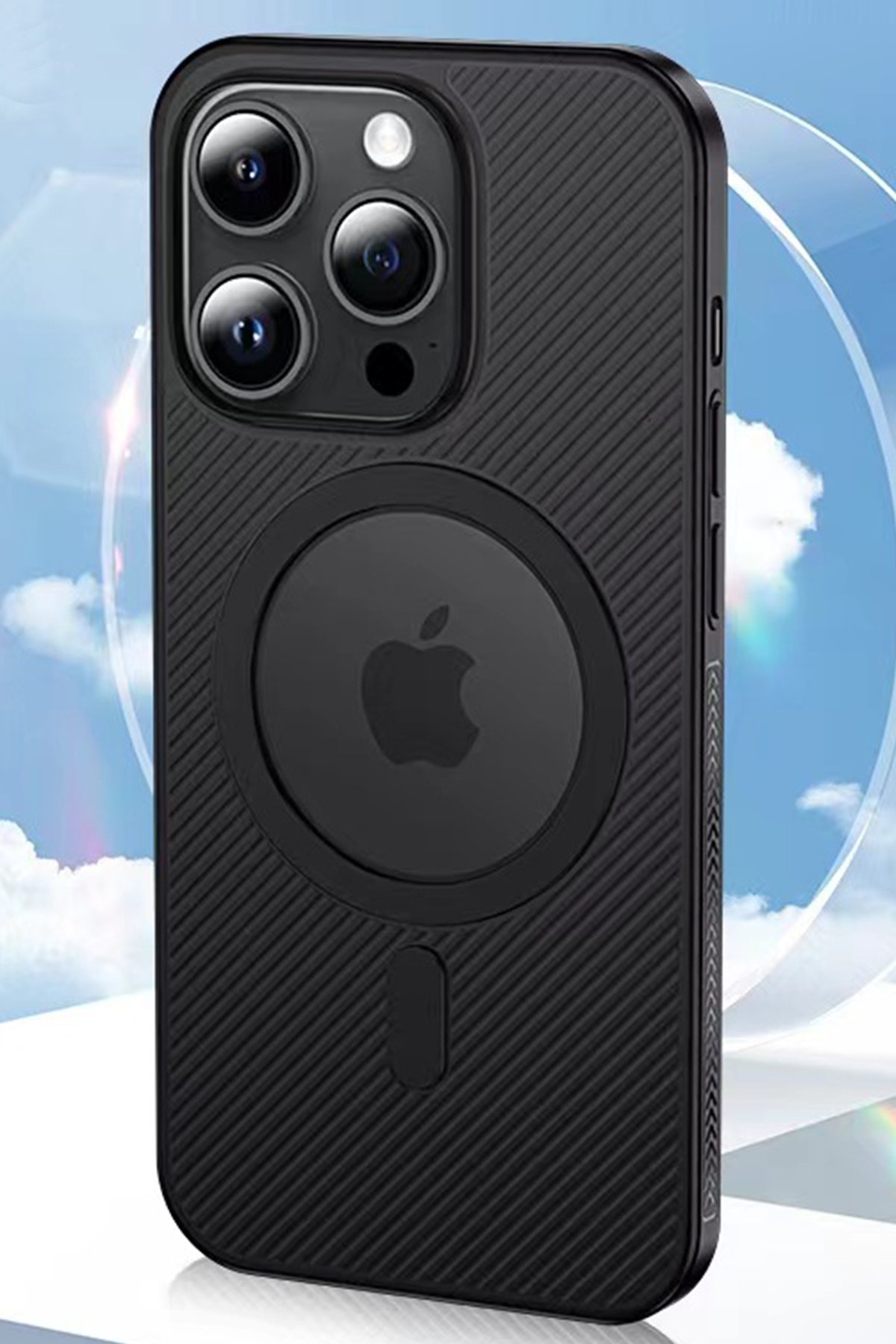 Movenchy iPhone 14 Pro Max Terra Desenli Kapak - Gri - 2