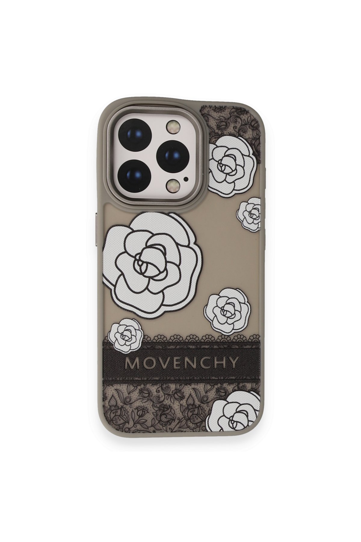 Movenchy iPhone 15 Pro Max Terra Desenli Kapak - Gri - 2